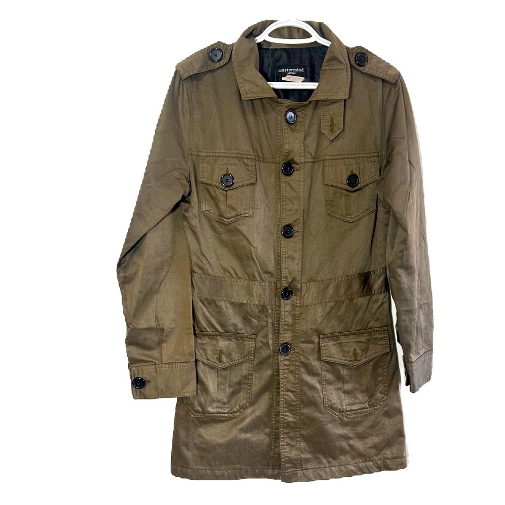 MASTERMIND JAPAN VINTAGE RARE FIND TRENCH COAT ARMY GREEN COLOUR SIZE MEDIUM